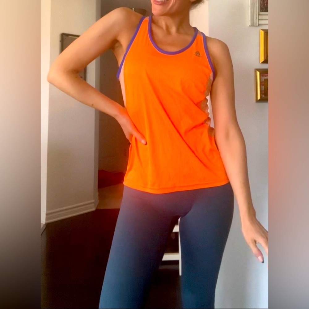 Like new Adidas Orange Sleeveless Relaxed Tank Top - Picture 2 of 12